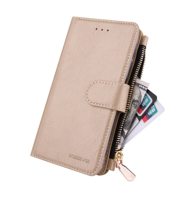 Samsung Galaxy A70 case gold with zipper wallet wallet case - bookcase folder
