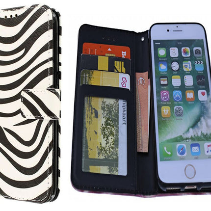 Samsung Galaxy S10e case zebra print | 3 space for cards - Wallet Case Cover booktype zebra print